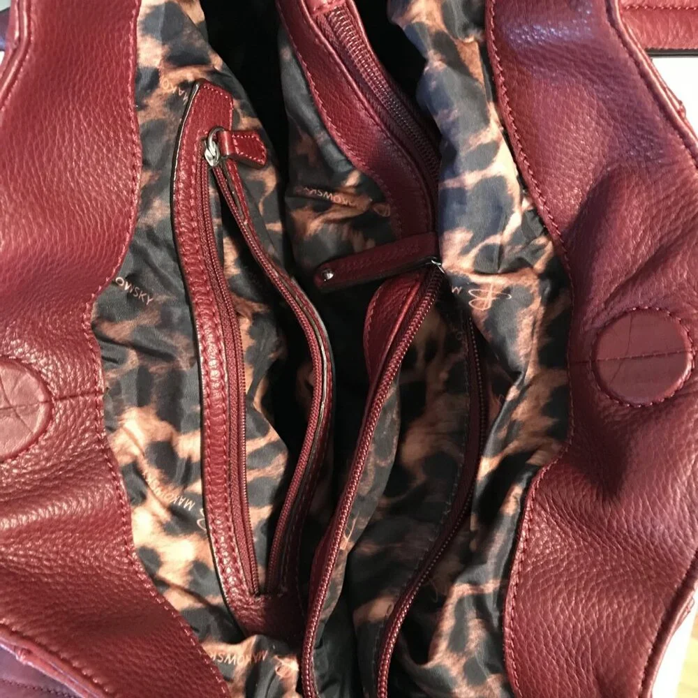 B. Makowsky Rich Burgundy Leather Bag w/Original Dust Bag!